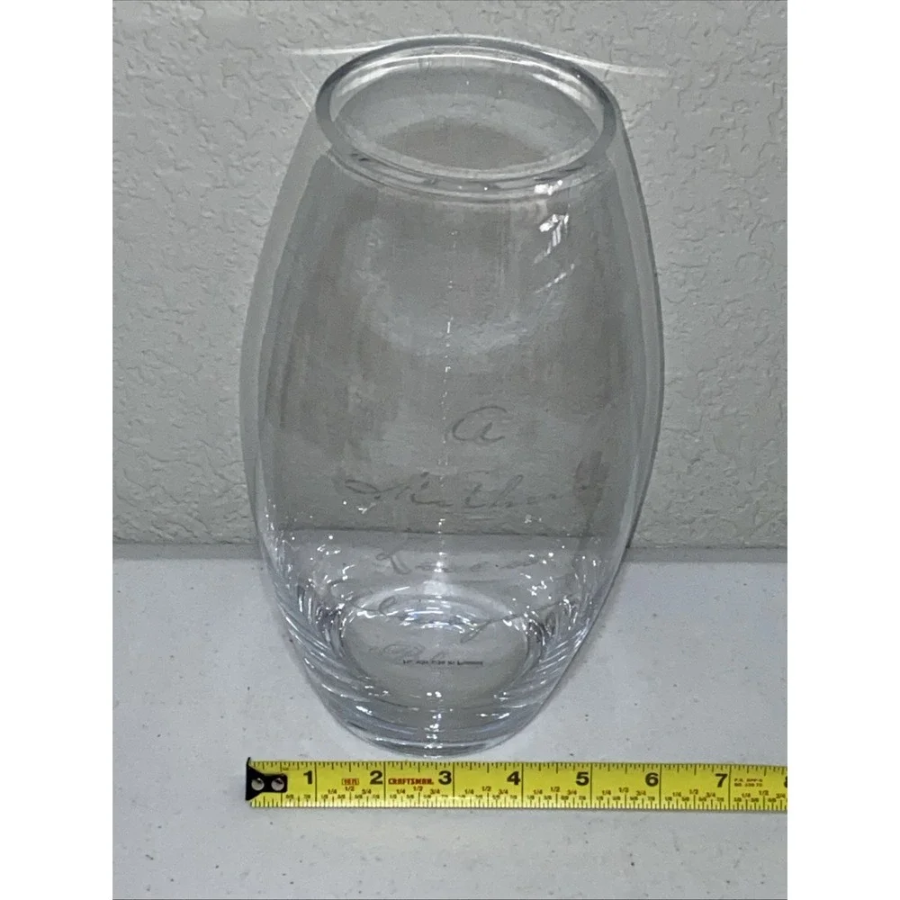 Etched Clear Glass Floral Vase Mother's Day 